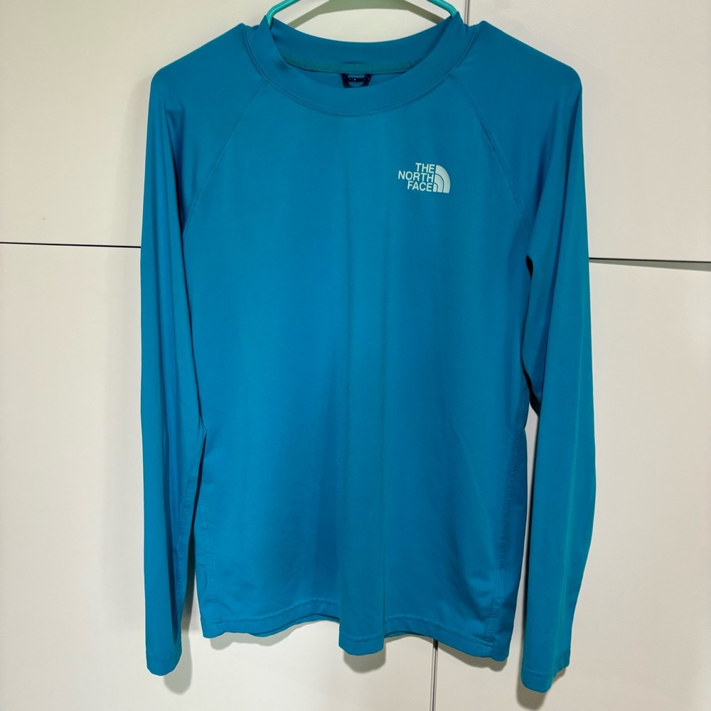 The North Face Rash Guard Swim Shirt Boy Size XL 18/20 UPF 40+ Blue TNF Beach